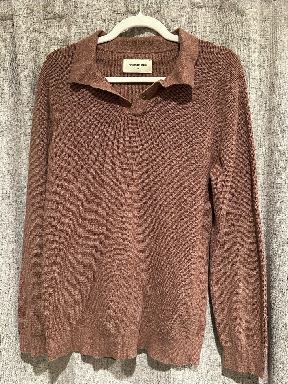 The Normal Brand Men’s Brown Knit Polo Sweater
